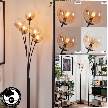 Bernado Floor Lamp - glass 12 cm Amber, clear, 5-light sources