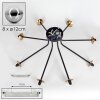 Chehalis Ceiling Light - glass 12 cm gold, black, 8-light sources