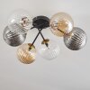 Chehalis Ceiling Light - glass 15 cm gold, black, 6-light sources