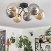 Chehalis Ceiling Light - glass 15 cm gold, black, 6-light sources