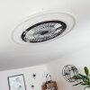 Terradura ceiling fan LED chrome, white, 1-light source, Remote control