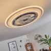 Terradura ceiling fan LED chrome, white, 1-light source, Remote control
