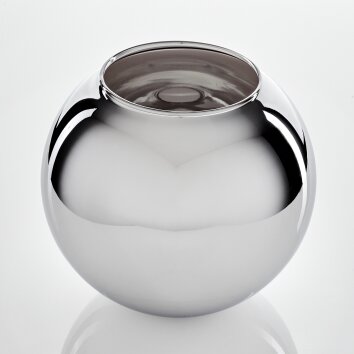 Koyoto replacement glass 20 cm chrome, Smoke-coloured