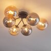 Chehalis Ceiling Light - glass 15 cm Amber, Smoke-coloured, 6-light sources
