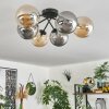 Chehalis Ceiling Light - glass 15 cm Amber, Smoke-coloured, 6-light sources