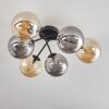 Chehalis Ceiling Light - glass 15 cm Amber, Smoke-coloured, 6-light sources