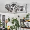 Chehalis Ceiling Light - glass 15 cm clear, Smoke-coloured, 6-light sources