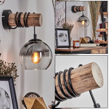 Koyoto Wall Light - glass 15 cm Ecru, black, 1-light source