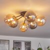 Chehalis Ceiling Light - glass 15 cm gold, black, 6-light sources