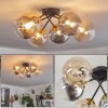 Chehalis Ceiling Light - glass 15 cm gold, black, 6-light sources