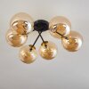 Chehalis Ceiling Light - glass 15 cm gold, black, 6-light sources