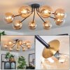 Chehalis Ceiling Light - glass 15 cm gold, black, 8-light sources