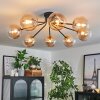 Chehalis Ceiling Light - glass 15 cm gold, black, 8-light sources