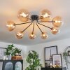 Chehalis Ceiling Light - glass 15 cm gold, black, 8-light sources