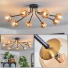 Chehalis Ceiling Light - glass 10 cm gold, black, 8-light sources