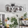 Chehalis Ceiling Light - glass 15 cm Smoke-coloured, 6-light sources