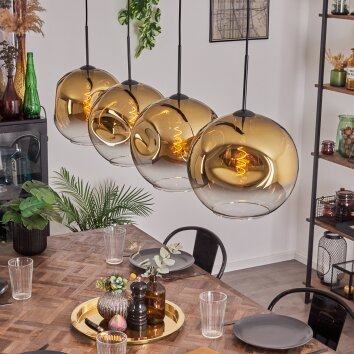 Ripoll Pendant Light - glass 30 cm gold, clear, 4-light sources
