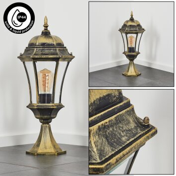 Etoe pedestal light brown, gold, black, 1-light source