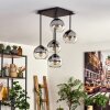 Koyoto Ceiling Light - glass 15 cm clear, Smoke-coloured, 5-light sources