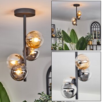 Chehalis Ceiling Light - glass 10 cm Amber, clear, Smoke-coloured, 4-light sources
