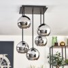 Koyoto Ceiling Light - glass 15 cm chrome, 5-light sources