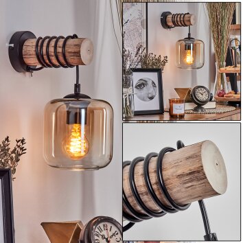 Lauden Wall Light - glass 15 cm Ecru, black, 1-light source