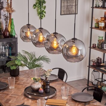 Ripoll Pendant Light - glass 25 cm Smoke-coloured, 4-light sources