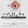 Ripoll Pendant Light - glass 25 cm clear, coppery, 4-light sources