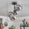 Gastor Ceiling Light - glass 15 cm Smoke-coloured, 4-light sources