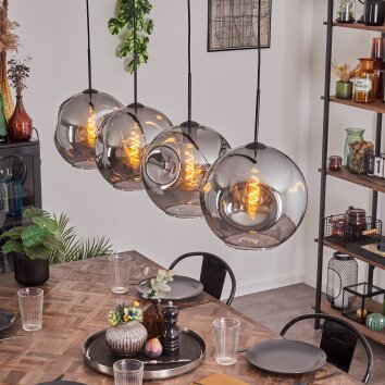 Ripoll Pendant Light - glass 30 cm Smoke-coloured, 4-light sources