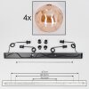 Ripoll Pendant Light - glass 30 cm Amber, 4-light sources