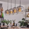Ripoll Pendant Light - glass 30 cm clear, Smoke-coloured, 4-light sources