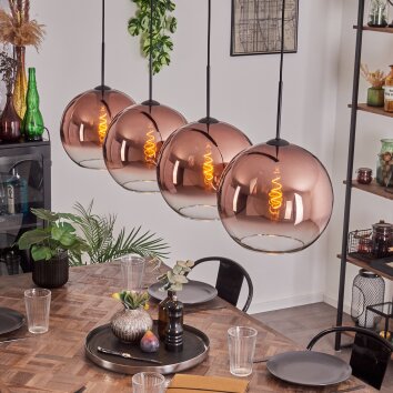 Koyoto Pendant Light - glass 30 cm clear, coppery, 4-light sources