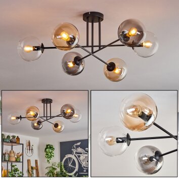 Gastor Ceiling Light - glass 15 cm Amber, clear, Smoke-coloured, 6-light sources