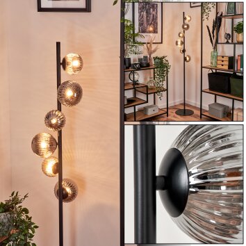 Remaisnil Floor Lamp - glass 10 cm, 12 cm Smoke-coloured, 6-light sources