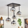 Gastor Ceiling Light - glass 15 cm clear, Smoke-coloured, 5-light sources
