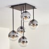 Gastor Ceiling Light - glass 15 cm clear, Smoke-coloured, 5-light sources