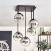 Gastor Ceiling Light - glass 15 cm clear, Smoke-coloured, 5-light sources