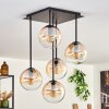 Gastor Ceiling Light - glass 15 cm Amber, clear, 5-light sources