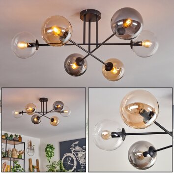 Gastor Ceiling Light - glass 15 cm Amber, clear, Smoke-coloured, 6-light sources