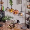 Ripoll Pendant Light - glass 25 cm chrome, gold, clear, coppery, Smoke-coloured, 4-light sources