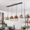 Ripoll Pendant Light - glass 25 cm chrome, gold, clear, coppery, Smoke-coloured, 4-light sources