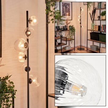 Remaisnil Floor Lamp - glass 10 cm, 12 cm, 15 cm clear, 6-light sources