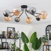 Chehalis Ceiling Light - glass 12 cm, 15 cm gold, black, 8-light sources