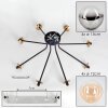 Chehalis Ceiling Light - glass 12 cm, 15 cm gold, black, 8-light sources