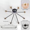 Chehalis Ceiling Light - glass 12 cm, 15 cm gold, black, 8-light sources