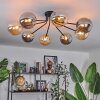 Chehalis Ceiling Light - glass 15 cm gold, black, 8-light sources