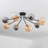 Chehalis Ceiling Light - glass 12 cm, 15 cm gold, black, 8-light sources