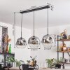 Ripoll Pendant Light - glass 30 cm clear, Smoke-coloured, 3-light sources