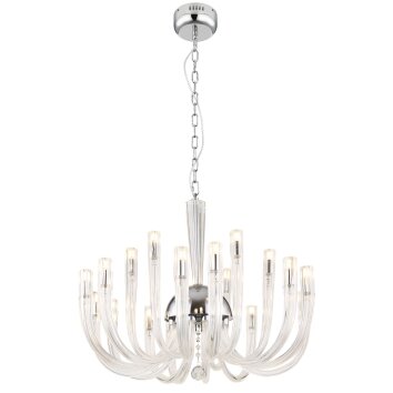 Globo AKKO chandelier chrome, 18-light sources